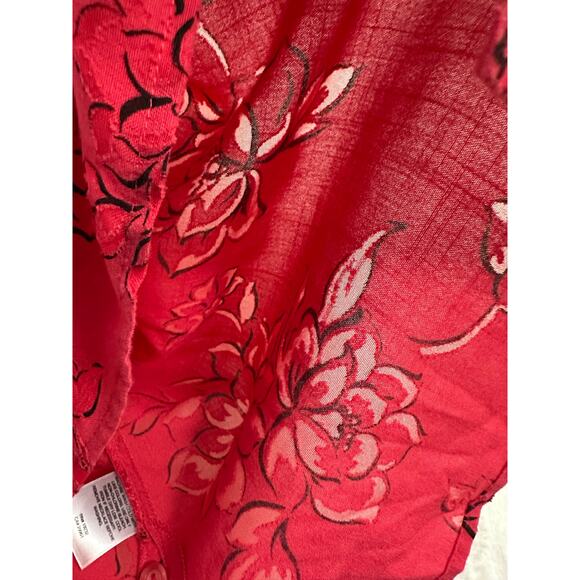 Alfred Dunner Red Floral Burnout Button Top 22W 2X Classy Mature - Picture 10 of 10